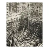Muirhead Bone, Manhattan Excavation (Dodgson 390), 1923-28, Drypoint on wove paper