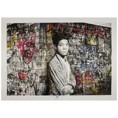 Thierry Guetta, Basquiat, 2016, Screenprint in colors hand finished with spray paint on wove paper