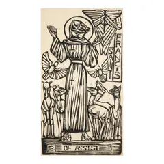 Allan Rohan Crite, Saint Francis of Assisi, 1965, Woodcut on wove paper