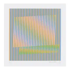 Induction chromatique à double fréquence (10 works) by Carlos Cruz-Diez, 1998, sold Jan 2026