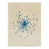 Charles Csuri, Flies, 1967, Screenprint in blue on wove paper