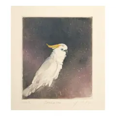 Joseph Goldyne, Cockatoo,, Monotype in colors on wove paper