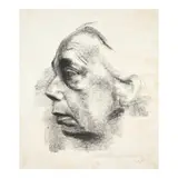 Käthe Kollwitz, Selbstbildnis im Profil (Self-Portrait in Profile) (Klipstein 227), 1927, Lithograph on laid paper
