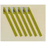 Gerald Laing, Three Axes; Two Players; Gold Standard, from Witness (3 works), 1968, A group of 3 screenprints in colors with chrome mylar collage on wove paper, each signed