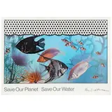 Roy Lichtenstein, Save Our Planet, Save Our Water (Corlett 105), 1971, Screenprint on photo-offset lithograph in colors on wove paper, from an edition of unknown size