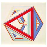 Alvin D. Loving, Triangular Cube, c. 1970, Screenprint in colors on wove paper