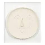 Tête au masque (Ramié 363) by Pablo Picasso, 1956, White earthenware clay round square dish, marked 22/100 and incised 'B100', sold Jan 2026