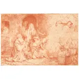Rembrandt Harmensz van Rijn, The Angel Departing from the Family of Tobias (Bartsch, Hollstein 43), 1641, Etching on laid paper