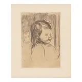 Pierre-Auguste Renoir, Buste d'enfant, tourné à droite (Delteil/Stella 22), 1908, Soft ground etching on laid paper, from Die Impressionisten by Théodore Duret