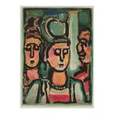 Georges Rouault, Trio, from Les Fleurs du Mal III; Le Noir Libéré, from Les Réincarnations du Père Ubu (2 works) (Chapon/Rouault 280b; 15c), 1938; 1928, Two aquatints, Trio printed in colors on watermarked Montval paper, unsigned, as issued, Le Noir Libéré printed in black on japon nacré paper
