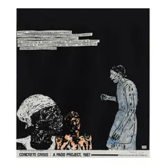 Nancy Spero, The Feminization of Poverty, from Concrete Crisis: Urban Images of the '80s, 1987, Lithograph in colors on wove paper