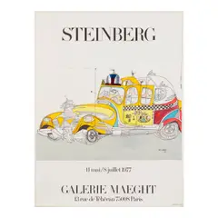 Saul Steinberg, The General, from Peace Portfolio; Taxi Poster (2 works), 1970; 1977, One lithograph in colors on wove paper and one lithographic poster in colors with embossing on wove paper, The General signed in pencil and numbered 142/175