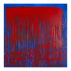 Pat Steir, Red and Blue Berlin Waterfall, 1993, Screenprint in colors on wove paper