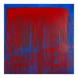 Pat Steir, Red and Blue Berlin Waterfall, 1993, Screenprint in colors on wove paper