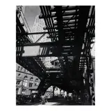 Berenice Abbott, El, 2nd and 3rd Avenue Lines, Hanover Square and Pearl Streets, Manhattan, 1936, Gelatin silver print