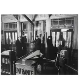 Berenice Abbott, El Station Interior, 6th and 9th Avenue Lines, Downtown Side, Columbus Avenue and 72nd Street, Manhattan, 1936, Gelatin silver print