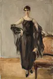 Max Liebermann, Bildnis Genia Levine, stehend, 1924, Öl auf Leinwand