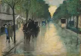 Lesser Ury, In den Zelten (Berlin-Tiergarten)“. 1920er Jahre, Pastell auf Pappe