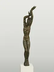 Große Daphne by Renée Sintenis, 1930, Bronze mit brauner Patina, auf weißen Marmorsockel montiert. 144 cm (ohne Sockel) (56 ¾ in. (ohne Sockel)), sold May 2012