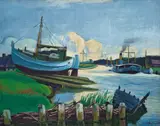 Max Pechstein, Kutter-Slip, 1934, Öl auf Leinwand