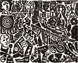 Wallensteins Ermordung by A. R. Penck, 1999, Acryl auf Leinwand, sold Jun 2015