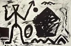 alpha gamma by A. R. Penck, 1980, Acryl auf Leinwand, sold Nov 2007