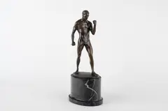 Otto Placzek, Boxer, 1930s, bronze, marble