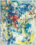 Joe Downing, Abstraction in Yellow, Blue, and Red, c. 1990, Oil on canvas