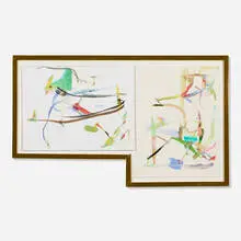 Richard Tuttle, Rose Then, 1990, watercolor and graphite on paper in artist's frame