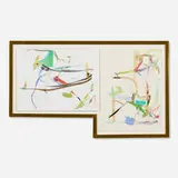 Richard Tuttle, Rose Then, 1990, watercolor and graphite on paper in artist's frame