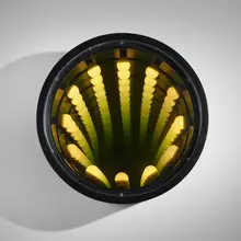 Iván Navarro, To Reach, 2012, mirrored glass, lacquered wood, LED lights