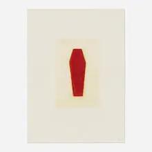 Robert Therrien, No Title (Red Coffin), 1998, ink on paper