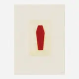 Robert Therrien, No Title (Red Coffin), 1998, ink on paper