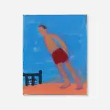 Red Suit by Katherine Bradford, 2022, acrylic on canvas, sold Sep 2023