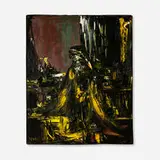 Joachim (Jack) Probst, Motif (black and gold), 1966, acrylic on canvas
