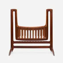 Sam Maloof, Freestanding cradle, 1977, walnut, ebony