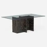 Adrian Pearsall, Dining table, c. 1970, bronzed resin over wood, glass