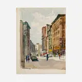 Chuck Fee Wong, City Street, watercolor on paper
