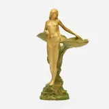 Ernst Wahliss, Amphora nude maiden, c. 1900, glazed and gilt porcelain