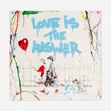 Thierry Guetta, Love is the Answer (Blue) (Unique), 2022, screenprint in colors with hand-painted elements