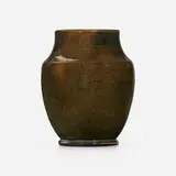 Vase by attribution for New Orleans Art Pottery George Ohr, c. 1886, glazed earthenware, sold Jul 2023