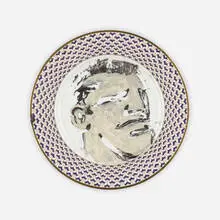 Robert Loughlin, Untitled (plate), acrylic on found object