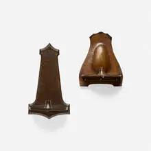 Arts & Crafts, Candle sconces, set of two, handwrought copper