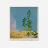 Gustave Baumann, Three Pines, woodcut in colors on cream Zanders laid