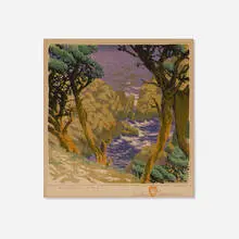 Point Lobos by Gustave Baumann, 1936, woodcut in colors on cream Zanders laid, sold Jun 2026