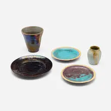 Pewabic Pottery, Collection of five table articles