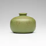 Marblehead Pottery, Covered sugar bowl with geometric design