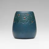 Marblehead Pottery, Vase with leaves and berries