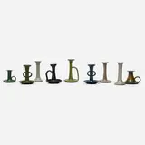 Marblehead Pottery, Collection of nine chambersticks and candlesticks