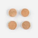 George E. Ohr, Collection of four brothel tokens, c. 1900, bisque earthenware